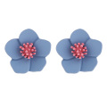 Shangjie oem aretes al por mayor 925 aguja de plata danity aretes mujeres pendientes simples coreanos pendientes de flores azules